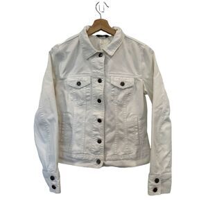 J. Crew Women's Jacket Size S Trade Mark Denim Cream  Bronze Buttons